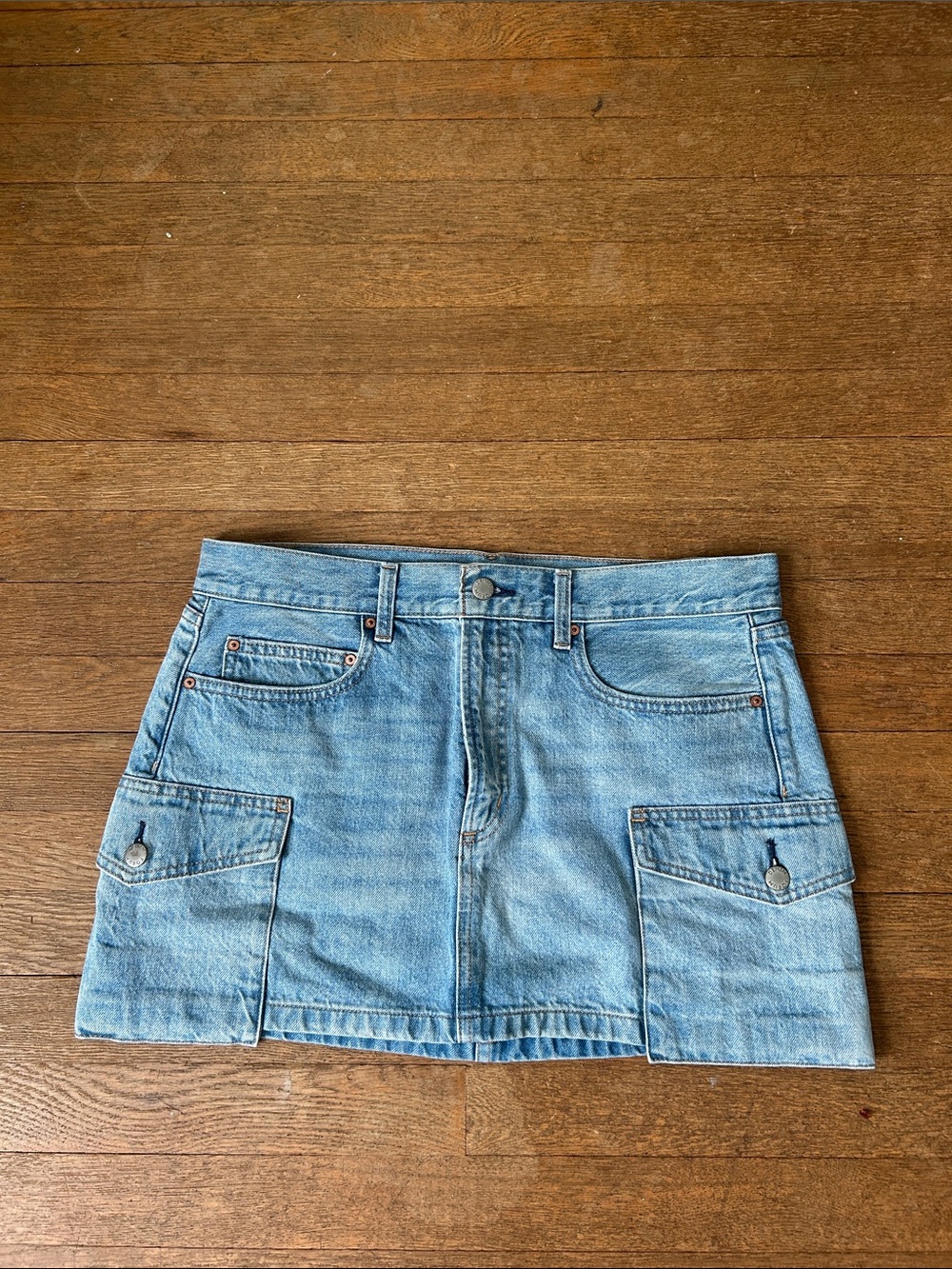 Denim Forum Light Blue Denim Mini Skirt